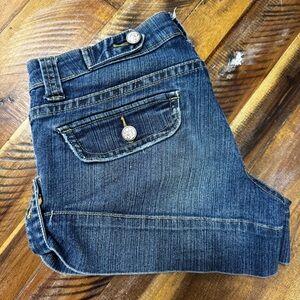 Denim Side Button Shorts